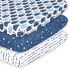 Фото #2 товара Постельное белье для детей The Peanutshell, набор из 3-х простыней для детской кроватки, синий, белый и сине-белый морской принт