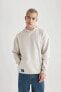 Erkek Sweatshirt Bej B4751ax/gr437