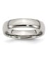 Stainless Steel Polished 5mm Half Round Band Ring