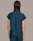 Фото #2 товара Women's Short-Sleeve Linen-Blend Collared Shirt