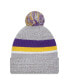 Фото #2 товара Men's Heather Gray Minnesota Vikings Cuffed Knit Hat with Pom