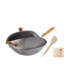 Фото #1 товара Classic Series Uncoated Carbon Steel 4-Pc. Wok Set with Lid and Birch Handles