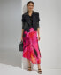 Фото #8 товара Women's Printed Pleated Asymmetrical-Hem Skirt