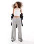 Фото #1 товара adidas Originals 3-stripes loose French Terry wide leg joggers in grey