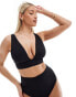 ASOS DESIGN Maya Fuller Bust mix and match sleek plunge bikini top in black