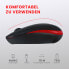 Perixx PERIDUO-712 - Mini - Wireless - RF Wireless - Black - Red - Mouse included