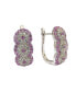 Фото #1 товара Pink Sapphire & Lab-Grown White Sapphire Floral Huggie Hoop Earrings in Sterling Silver by Suzy Levian