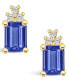 ფოტო #3 პროდუქტის Tanzanite (3-1/5 Ct. t.w.) and Diamond (1/5 Ct. t.w.) Stud Earrings