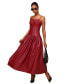 ფოტო #1 პროდუქტის Women's Faux-Leather Drop-Waist Maxi Dress