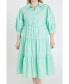 Фото #1 товара Платье женское размер плюс с V-образным вырезом и объемными рукавами English Factory - средней длины