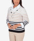 Фото #5 товара Women's Neutral Territory Collar Trimmed Embellished Stripe Sweater