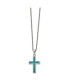 Фото #1 товара Chisel imitation Opal Small Cross Pendant Rolo Chain Necklace