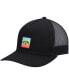 Men's Black Logo Stacked Trucker Snapback Hat