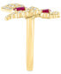 EFFY® Ruby (1/2 ct. t.w.) & Diamond (1/2 ct. t.w.) Butterfly Ring in 14k Gold