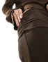 Фото #10 товара ONLY fold over waistband flare co-ord trouser in brown