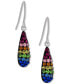ფოტო #1 პროდუქტის Crystal Rainbow Teardrop Drop Earrings in Sterling Silver, Created for Macy's