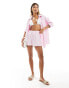 Фото #1 товара Missyempire poplin shorts co-ord in pink stripe