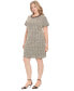 ფოტო #3 პროდუქტის Plus Size Embellished Jacquard T-Shirt Dress