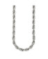 Stainless Steel Polished and Textured Fancy Rope Chain Necklace