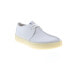 Фото #3 товара Clarks Trek Cup 26165824 Mens White Suede Oxfords & Lace Ups Casual Shoes