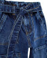 ფოტო #3 პროდუქტის Big Girls Tie Belt Paper Bag Waist Denim Cargo Jeans