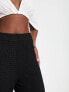 Фото #3 товара Monki textured pull-on straight leg trousers in black