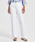 ფოტო #1 პროდუქტის Women's Linen Drawstring-Waist Buttoned-Pocket Pants