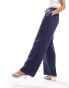 Фото #5 товара River Island poplin wide leg trouser in navy stripe