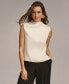 Women's Draped High Neck Sleeveless Top