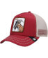 Men's Red, Natural Goat Beard Trucker Adjustable Hat