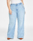 Фото #3 товара Plus Size Sailor High-Rise Wide-Leg Jeans, Created for Macy's