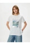 Фото #4 товара Kadın T-shirt Kırık Beyaz 4sak50110ek