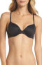 Фото #1 товара Calvin Klein 168315 Womens Memory Touch T-Shirt Bra Solid Black Size 38DD