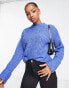 Urban Bliss relaxed jumper with turned cuff in cobalt blue