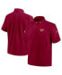 ფოტო #1 პროდუქტის Men's Burgundy Washington Commanders Sideline Coach Short Sleeve Hoodie Quarter-Zip Jacket