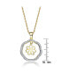 ფოტო #3 პროდუქტის Sterling Silver 14K Gold Plated Two Tone Outlined Flower Pendant