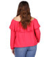 Plus Size Off-The-Shoulder Ruffled Peasant Top