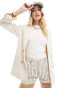 Фото #2 товара Stradivarius oversized linen look blazer in natural