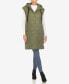 ფოტო #1 პროდუქტის Women's Diamond Quilted Hooded Long Puffer Vest Jacket