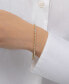 ფოტო #2 პროდუქტის Diamond Accent Bead Link Bracelet in 14k Gold & White Gold