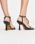 Topshop – Sade – Absatzsandalen aus hochwertigem Leder in Schwarz mit runder Zehenpartie