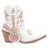 Dingo Melody Leather Graphic Embroidery Snip Toe Cowboy Booties Womens White Cas 9 - фото #1