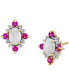 ფოტო #1 პროდუქტის Multi-Gemstone (1-1/8 ct. t.w.) & Diamond (1/8 ct. t.w.) Stud Earrings in 10k Gold