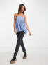 Фото #3 товара Free People lace detail floaty tube top in chambray blue