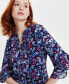 ფოტო #3 პროდუქტის Women's Printed 3/4-Sleeve V-Neck Blouse