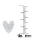 Silver Plated Brass Cubic Zirconia Heart Stud Earrings