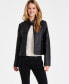 Фото #1 товара Juniors'Faux-Leather Zip-Front Jacket