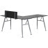 Фото #1 товара Black Laminate L-Shape Computer Desk With Silver Metal Frame