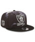 ფოტო #1 პროდუქტის Men's Black Las Vegas Raiders Ink Dye 2022 Sideline 9FIFTY Snapback Hat