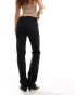 Mango slim longline tailored trousers in black